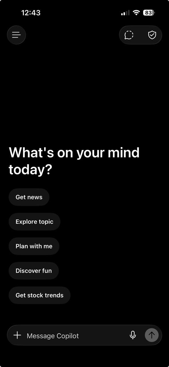 Copilot interface